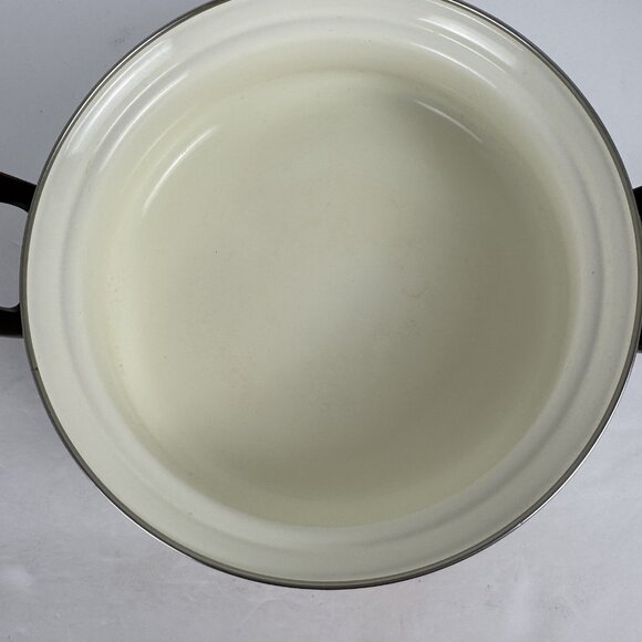 Sanko Ware Show Pans Japan Enamel Coated Orange Flower Covered Lid 9in Saucepan - Picture 16 of 16